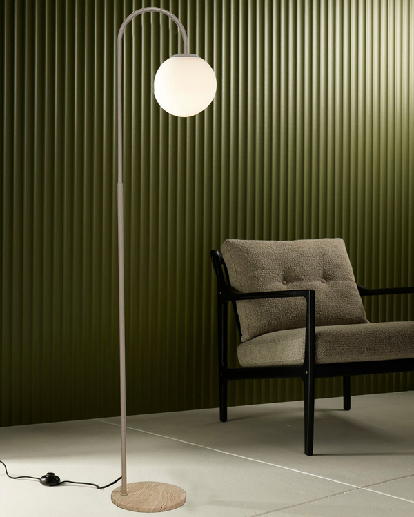 Contemporary Travertine Floor Lamp