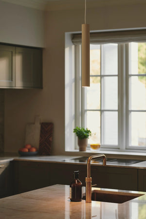 Reeded Metal Vertical Pendant