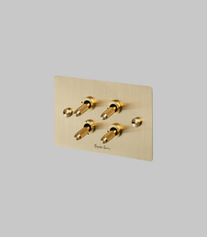 4 Toggle Switch | Brass | Lighting Collective