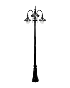 Traditional Three Head Aluminium Plain Post Monaco | Assorted Finishes