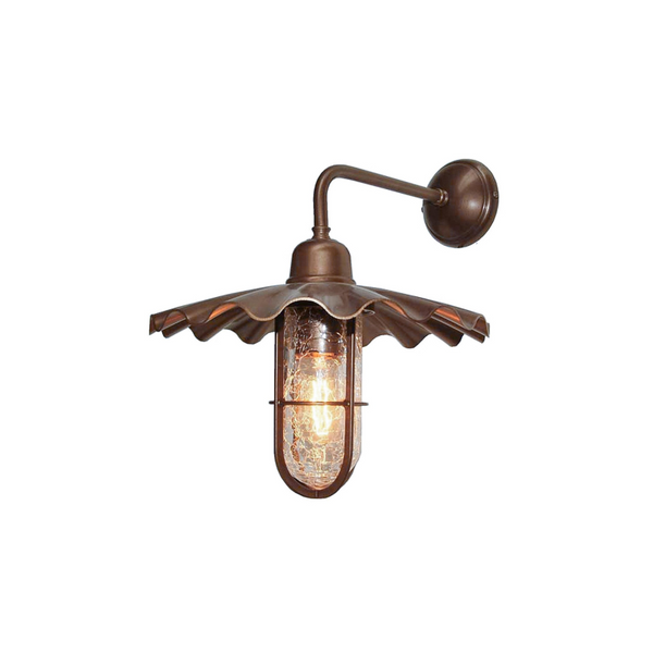 Exterior Pleated Shade Wall Light Crackle