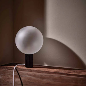 Fluted Brushed Black Table Lamp | Attalos
