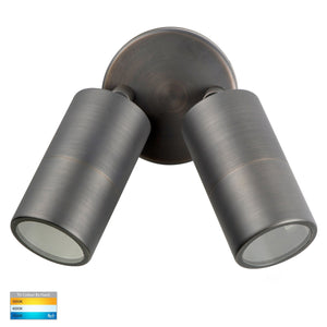 Adjustable Double Cylindrical Spot Light | Antique Brass | TRIColour