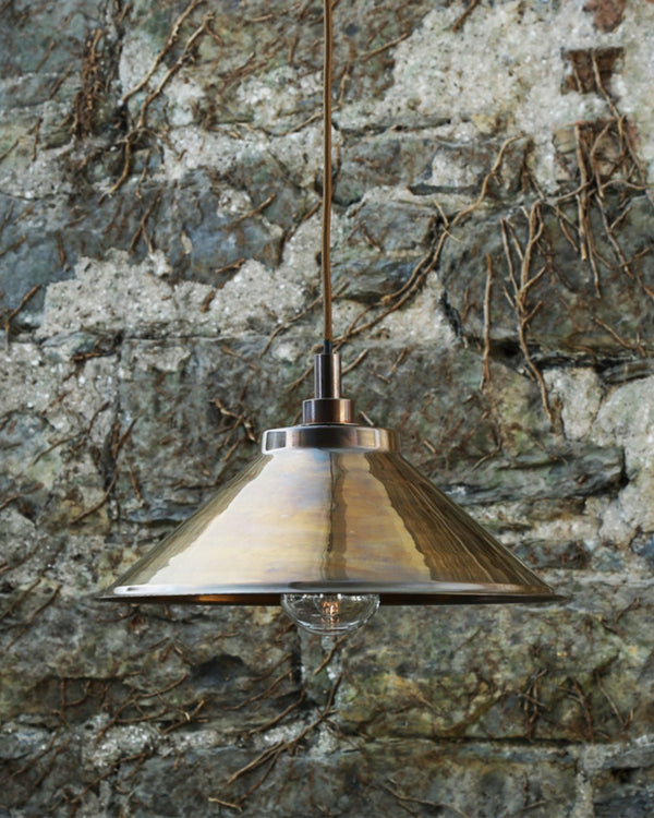 Wide Brimmed Brass Pendant