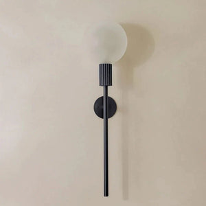Fluted Brushed Black Wall Light | Attalos
