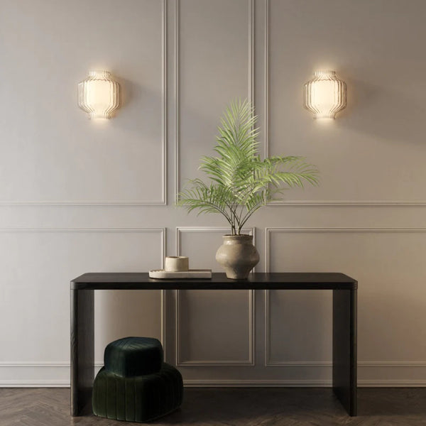 Double-Glass Modern Oriental Wall Light