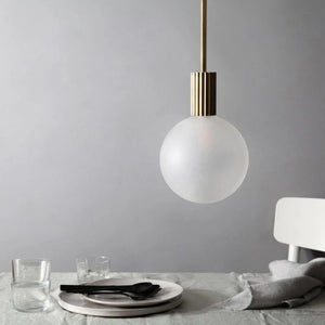 Fluted Brass Suspended Rod Pendant | Attalos
