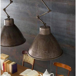 Industrial Italian Pendant Light with Adjustable Rod Suspension