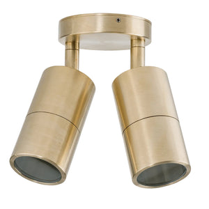 Adjustable Double Cylindrical Spot Light | Brass | TRIColour