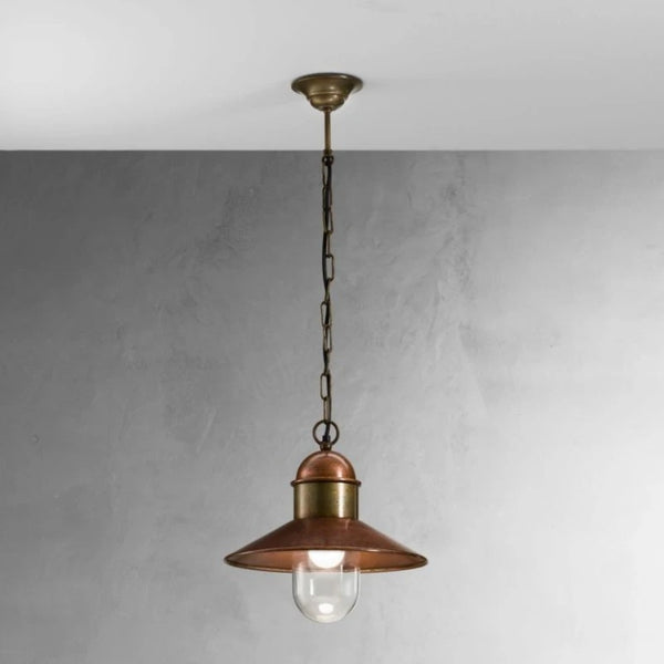 Industrial Aged Brass Copper Pendant