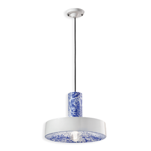 Chinese Ming Ceramic Pendant Light blue finish