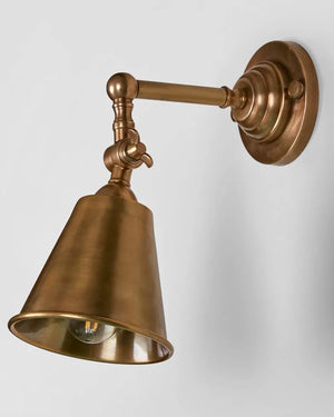 Adjustable Industrial Style Spotlight Brass Light Off