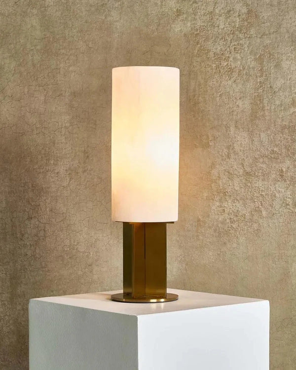 Alabaster & Iron Table Lamp
