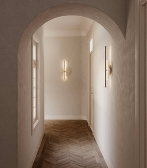 Alabaster and Metal Wall Light-Lighting Collective