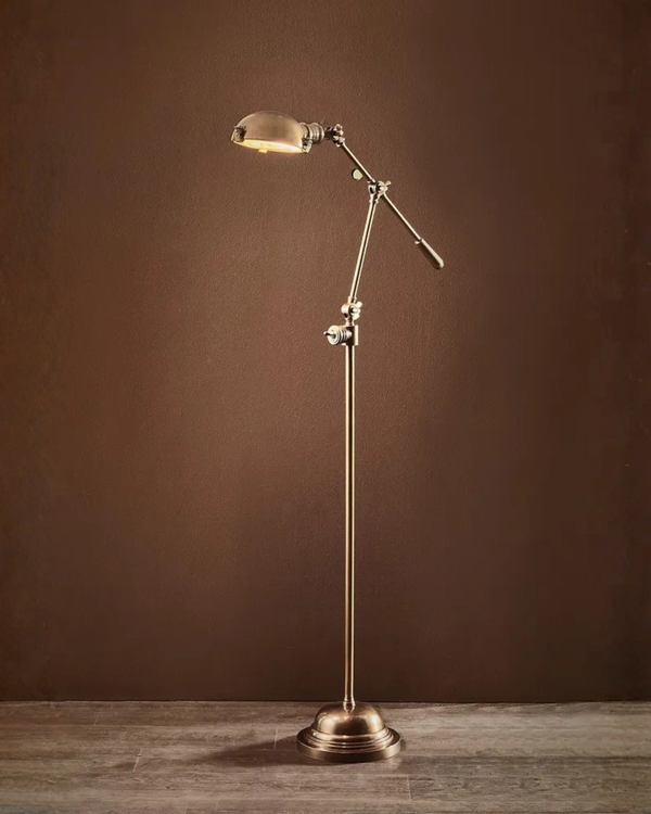 Antique Brass Readers Floor Lamp