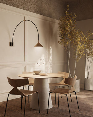 Arc Line Wall Light | Matte Black & Matte Brass