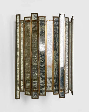 Art Deco Antiqued Mirror Sconce Light Off