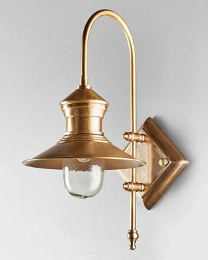Art Deco Styled Shade Wall Light Brass light off