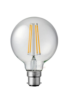 Clear LED light bulb on a white background
