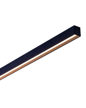 Black Recessed Strip Linear Pendant | Integrated Power Cord | Assorted Sizes