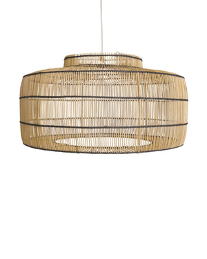 Black Trim Rattan Pendant