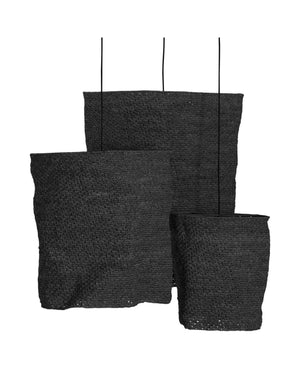 Black Woven Banana Leaf Pendant | Lyric | Lighting Collective | Pendants Cluster