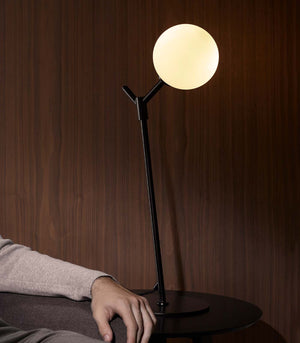 Blown Glass Opal Orb Table Lamp-Lighting Collective