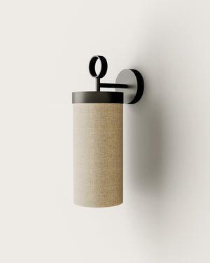 Contemporary Linen Cylindrical Wall Light-Lighting Collective