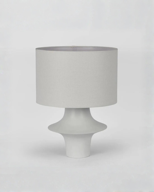 Contemporary White Resin Table Lamp light off | Lighting Collective