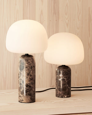 Contemporary Brown Marble Table Lamp Marble Detail Both Sizes