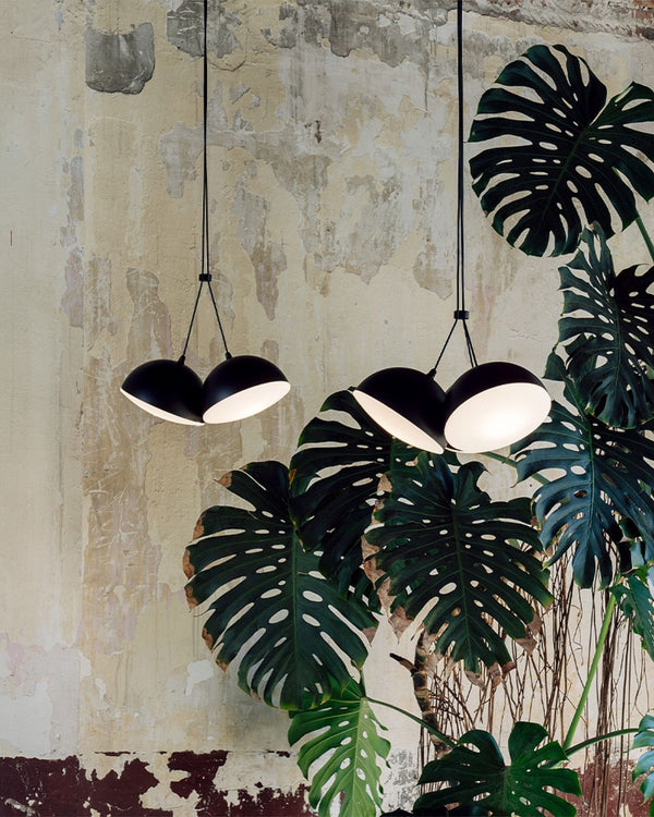 Contemporary Double Demi Globe Pendant Light