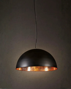 Copper & Silver Dome Pendant