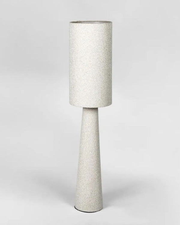 Cylindrical Boucle Floor Lamp