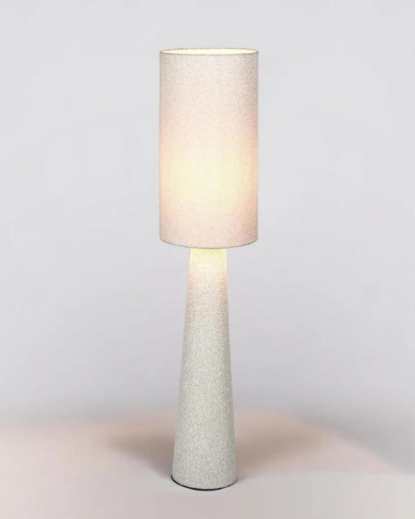 Cylindrical Boucle Floor Lamp