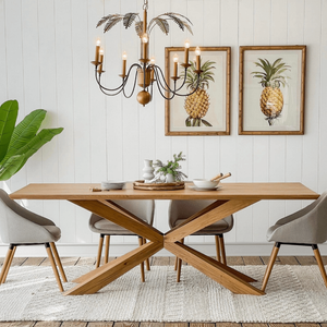 Playful Palm Tree Chandelier in a coastal living room