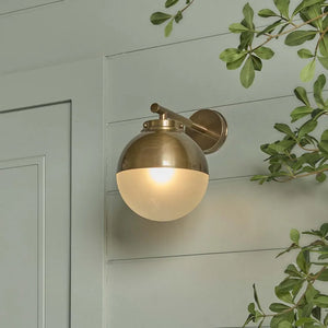 Dark Brass Outdoor Orb Wall Light
