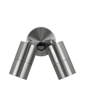 Stainless steel double shaded adjustable sensor wall light 