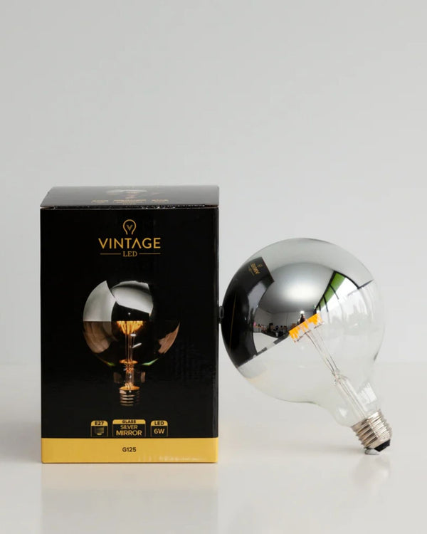 Dimmable E27 LED Silver Cap | G125 | 6W | 2200K