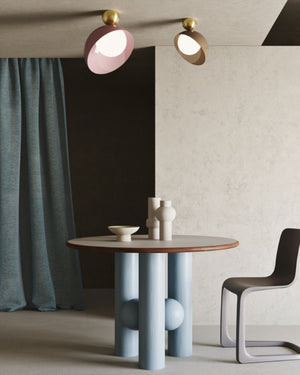 Eclectic Italian Tilted Dome Ceiling Light