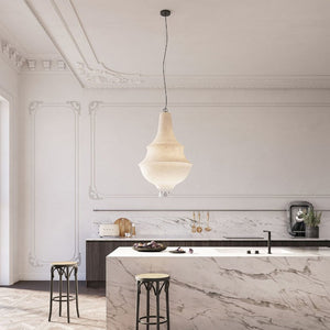 Elegant White Fibreglass Chandelier | Over Kitchen Island