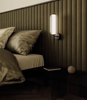 Elegant Oblong Striped Glass Wall Light