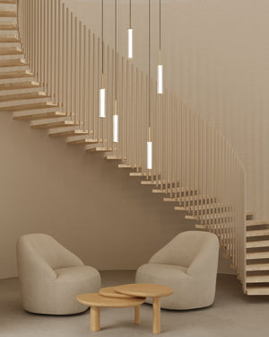 Elongated Fluted Glass Pendant