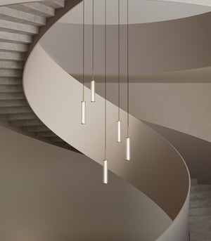 Elongated Fluted Glass Pendant