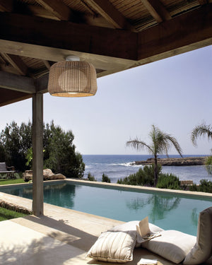 Exterior Woven Basket Ceiling Light | Lighting Collective