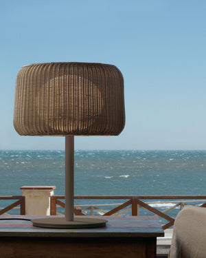 Exterior Woven Basket Table Lamp