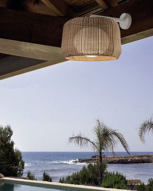 Exterior Woven Basket Wall Light
