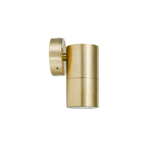 Fixed Down Pillar Wall Light | Brass | TRIColour