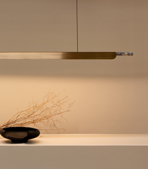 Formation Linear Pendant | Aged Brass  Viola | Lighting Collective