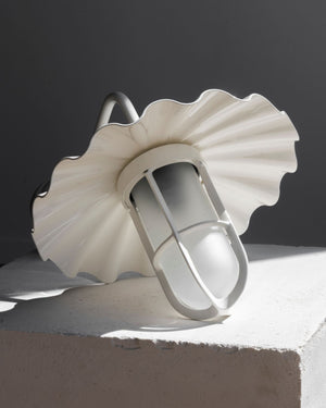 Frosted Exterior Pleated Shade Wall Light