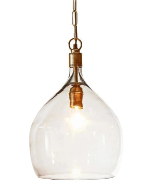 Glass Curved Silhouette Pendant Light | Antique Brass